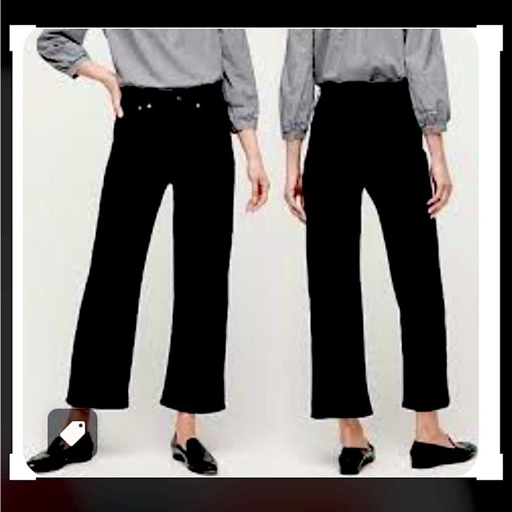 J. Crew Dark Indigo Cropped Wide-Leg Jeans